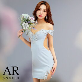 AngelR "人気のロングドレスがミニに！フラワー/メッシュビジュー/ミニドレス"　フラワー/レース/バスト/メッシュ/ビジュー/タイト/ミニ/ドレス [エンジェルアール] AR24815 []