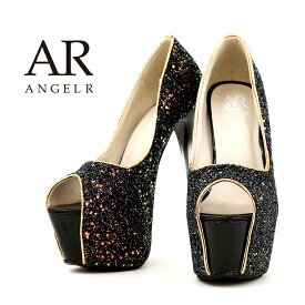 再入荷 ヒール高さ約16.5cm オープントゥ ラメ 厚底 ハイヒール パンプス AngelR エンジェルアール SH021ST []