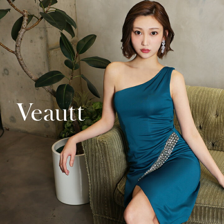 楽天市場】Veautt(ヴュート) ワンショルダー 膝丈 ドレス ウエスト  