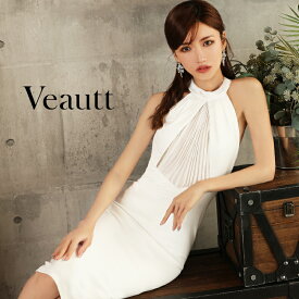 再入荷 【一部予約 】 /Veautt(ヴュート) /フロント /シフォン/ギャザー /アメリカンスリーブ /ミディアム /ドレス / VT09222 (by エンジェルアール) []