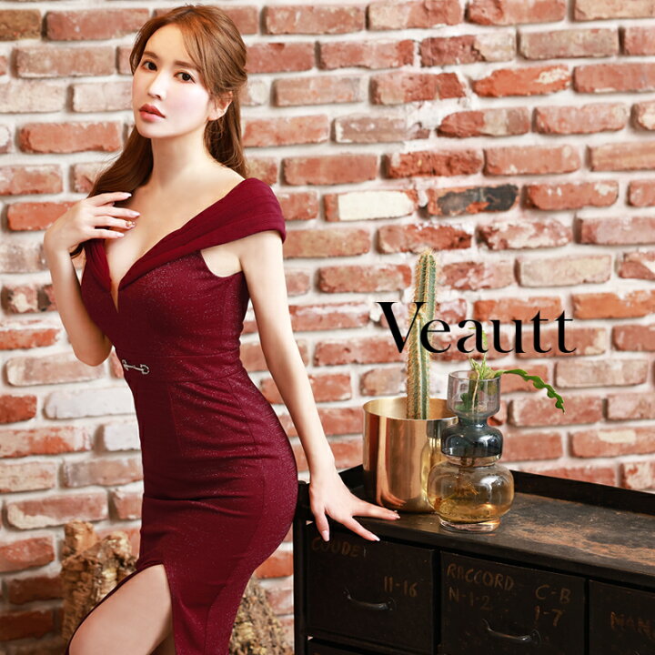 楽天市場】Veautt(ヴュート) Vネックショルダー/膝丈ドレス /V 