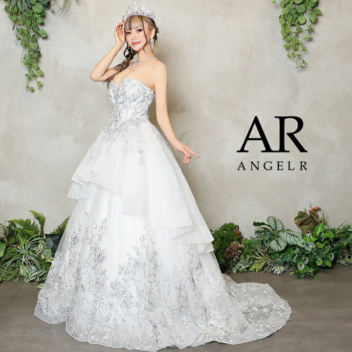 楽天市場】AngelR ウェディングドレス フラワーレーススパンコール  