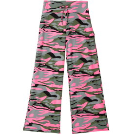 楽ちんパンツ カモフラ柄 迷彩柄 ピンク プリント ハイウエスト ワイドパンツ Leggings Depot ワイドレッグ イージーパンツ LAインポート パンツ ママパンツ 大きいサイズ S M L XL クール ルームウェア ファッションパジャマ 派手 個性的 ネコポス可 []