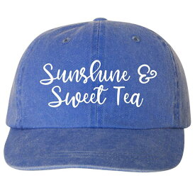 ロゴキャップ Sunshine & Sweet Tea CAP Embroidered Hat 白 ベースボールキャップ ローキャップ コットンツイル レディース baseball cap blank cap low cap 無地 刺繍 帽子 ハット スポーツ ゴルフ 日焼け対策 春 夏 秋 LAインポート レディース 【ネコポス可】[]