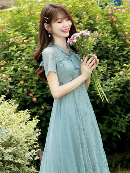 楽天市場】[GINZA COUTURE] リボン ドット 花柄 半袖 チュール レース 