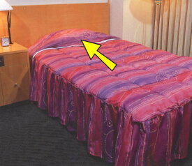 ベッドカバー/ホテル羽毛ベッドカバー(フリルタイプ)の、枕を包む(マクラを覆って隠す)部分のカバー SDセミダブルサイズ/お持ちのベッドのサイズに合わせて縫製/日本製