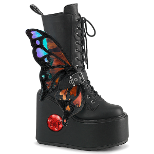 DEMONIA by PLEASER BLAZE-158 �v���[�U�[ ���f�B�[�X �`�F���W�J���[ �o�^�t���C�V���G�b�g LED���C�g�A�b�v �E�F�b�W�q�[�� �o���t���C �E�B���O���X�g���b�v���[�X�A�b�v �n�[�t�u�[�c