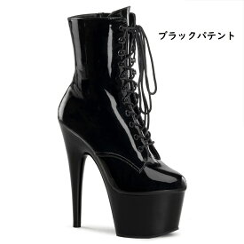 PLEASER　ADORE-1020　レディース プラットフォーム 編み上げ アンクルブーツ