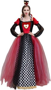 yQuennyzNCj\ Z2282 Queen of Hearts Costumes fB[X n[g̏ RX`[ RXv nEB Xe[W