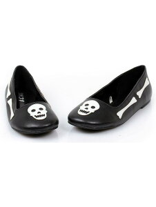 1031 by Ellie Shoes 013-BONES Bones And Skull Ballet Flat Childrens �K�[���Y �{�[�����X�J�� �o���G �X���b�p/�o���G �t���b�g