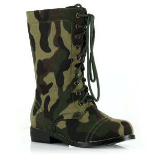 1031 by Ellie Shoes�@101-BOOTCAMP Camo Ankle Boot Children �L�b�Y �J���t���[�W��/���ʕ� �A���N���u�[�c �n���E�B���R�X�v��