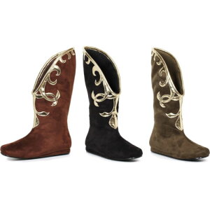 1031 by Ellie Shoes 103-ALBA Flat Microfiber Boot with Gold Trim fB[X }CNt@Co[ S[hg AN/n[t u[c nEBRXv