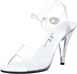 Ellie Shoes 405-BROOK Ankle Strap Clear Sandal ���f�B�[�X �A���N���X�g���b�v �N���A �T���_��