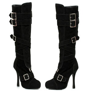 Ellie Shoes 420-VIXEN@Women's Microfiber Knee High Boot With Buckles fB[X }CNt@Co[ obN j[nC u[c nEBRXv rNZ
