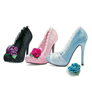 1031 by Ellie Shoes�@517-PENELOPE Satin Pump With Flower And Rhinestone Decor ���f�B�[�X �t�����[�����C���X�g�[�� �T�e�� �p���v�X �n���E�B���R�X�v��