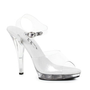Ellie Shoes 521-BROOK-W Clear Wide Width Sandal ���f�B�[�X ���C�h�� �A���N���X�g���b�v �N���A �T���_��