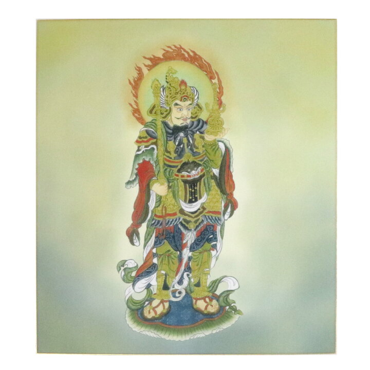 楽天市場】仏画色紙 毘沙門天 送料無料 : 御朱印帳の高野山法徳堂
