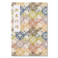 御朱印帳 カバー付 蛇腹 102ページ 京都 西陣織 七宝文様 （※メール便のみ 送料無料）| 朱印帳 カバー …