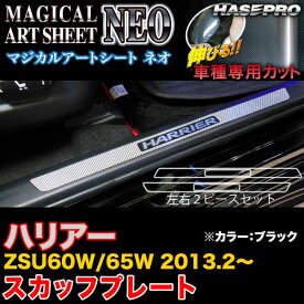 ハセプロ MSN-SCPT8 ハリアー ZSU60W/65W H25.2～ マジカルアートシートNEO スカッフプレート ブラック カーボン調シート