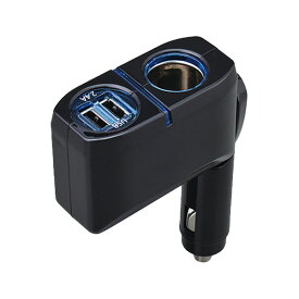 シガーソケット USBソケット 2口 2.4A スマホ/iPhone/iPad/タブレット 充電 DC12V車用 1DC+2USBダイレクトソケット セイワ/SEIWA F274