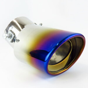 オーバル チタンカラー 跳ね上げ 直径35〜50mm下向きマフラー用 ステンレス製 GTマフラーカッター シングル BX-470 ブレイス