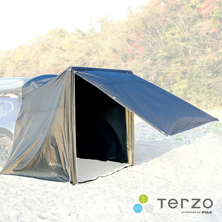 楽天市場 車のリアハッチ サイド キャンプ アウトドアに最適 日除け 風除け 雨対策 エアフレーム カーサイドタープ Ea314 Terzo Piaa カー用品のホットロード長久手店