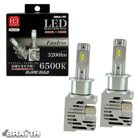 ファンレスタイプ 42W 車検対応 簡単取付 フォグランプ LEDバルブ LEDフォグライトバルブ H3 6500K 3200lm ヘッドライト BE-399 BRAiTH