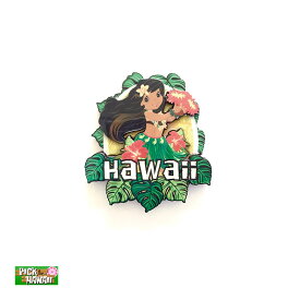 MDF素材 W8×H8cm Tikiマグネット フラガール ハワイアン雑貨 冷蔵庫等に CF-MAG-TKHG PICK The HAWAII