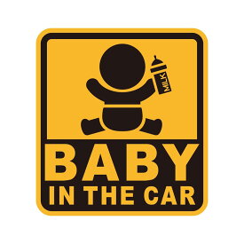 外貼り・内貼り兼用 シール ステッカー 安全運転 セーフティーサイン BABY IN THE CAR 赤ちゃん乗ってます 1枚入 WA120 セイワ/SEIWA
