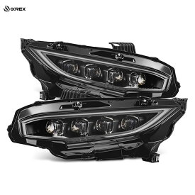ホンダ シビック FK7?/?TYPE-R FK8 H29.7～R3.7 ライトブラック NOVAシリーズ LED スポライトヘッド ALPHAREX AHL-HC16-AR-N-LB