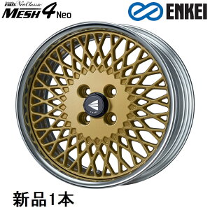 �y�����_�t���f�[�ő�P22.5�{�I8/1����z17�C���` 17x7J +43 PCD100 4�� Gold �z�C�[�� 1�{ �G���P�C MESH4 Neo HiDisk ENKEI ���ꕔ���O�i����