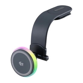 コード長さ1.2m テープ取付 スマホホルダー フレキアーム付属 ブラック マグホールドスマホ充電ホルダー Qi2.2 最大25W セイワ D668