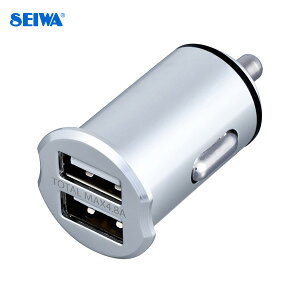 DC�A���~ �p���[�v���OUA×2 �V���o�[ �ő�4.8A Type-A 12/24V ��^�Ԃ܂�OK USB�|�[�g �Z�C��/SEIWA F304