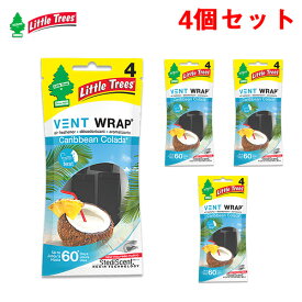 【4個セット】 芳香剤 カリビアン・コラーダ ヴェント・ラップ AC取付 4個入×4 エアーフレッシュナー 車内 バドショップ CTK-52225