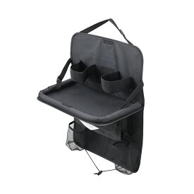 大型リアトレイ ティッシュボックス 車内収納 ソフトシートバックトレイ ブラック シートバックポケット WA143 セイワ
