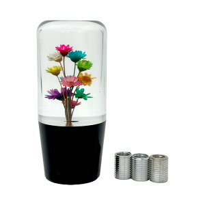 M12×1.25 アダプター付属 乗用車・トラック等 水中花シフトノブ 角タイプ 10cm マルチカラー アクリル AF-220 ブレイス