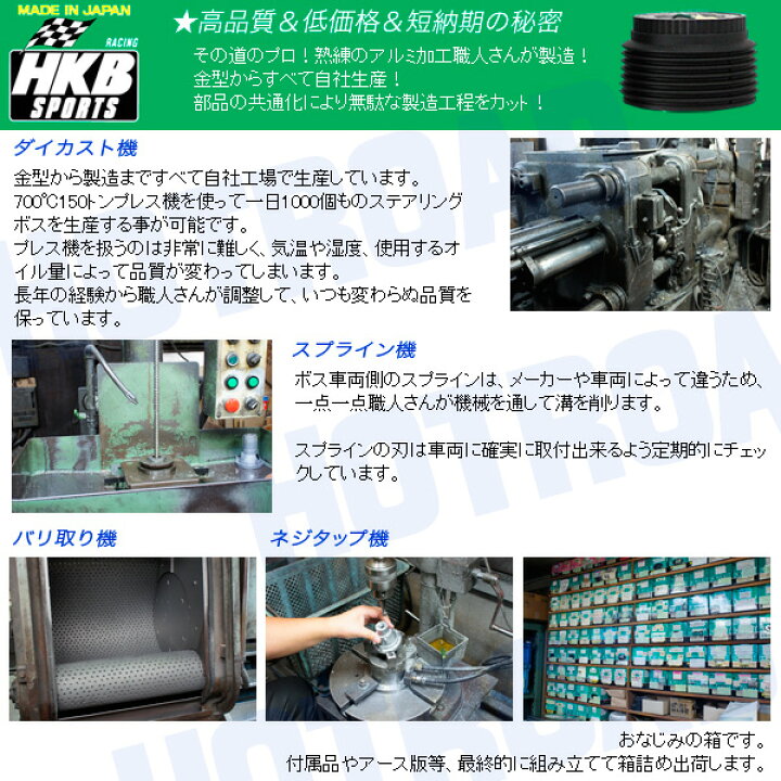 楽天市場】HKB ハンドルボス EK/EL/EP/EU/EJシビック・フェリオ DC/DB 