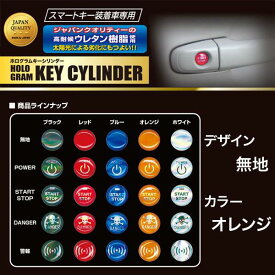ハセプロ/HASEPRO ホログラム キーシリンダー エンブレム 無地 プレーン 高耐候ウレタン樹脂使用 直径13mm オレンジ HOKE1-OR