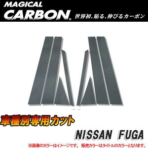 ハセプロ/HASEPRO マジカルカーボン ピラー スタンダードセット ノーマルカット 日産 フーガ Y50 カーボンシート ブラック CPN-25