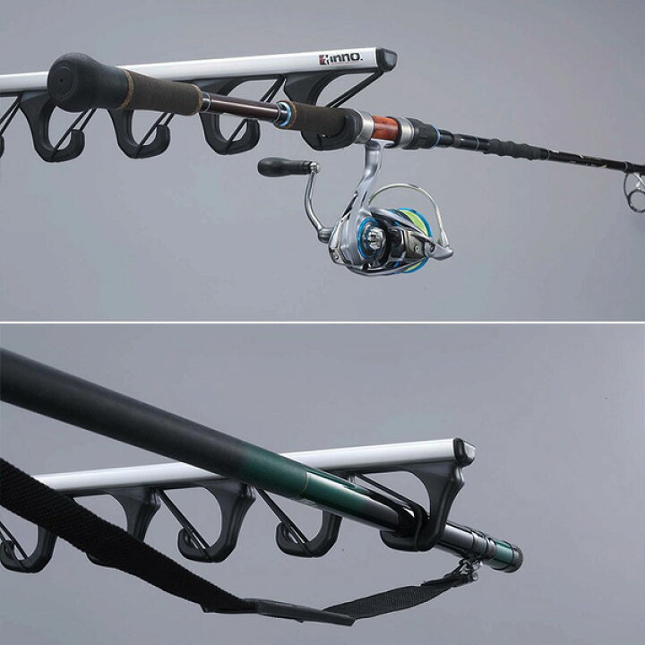 楽天市場 Inno ロッドホルダー 釣り竿 車載 Jフックマルチタイプ 7本積 磯 船 投 鮎 振出 並継竿用 Newモデル If 14 カー用品のhot Road Second Shop