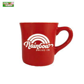 PICK The HAWAII オリジナルロゴマグカップ Rainbow DRIVE-IN レッド 赤 陶器 コップ ハワイ お土産 RD-MC-LGRD