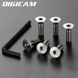 DIGICAM チタンステアリングボルト M5 12mm チタンシルバー チタン合金 皿ビスタイプ デジキャン ケースペック STBM512-TI