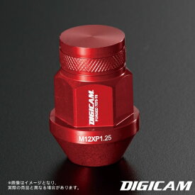 DIGICAMロゴ入り アルミレーシングナット 20本 19HEX 袋タイプ 35mm M12 P1.5 レッド デジキャン ケースペック AN6F3515RE-DC