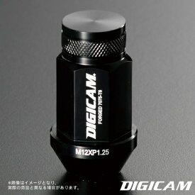 DIGICAMロゴ入り アルミレーシングナット 20本 19HEX 袋タイプ 45mm M12 P1.25 ブラック デジキャン ケースペック AN6F4512BK-DC