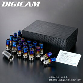 DIGICAM ペンタゴンチタンレーシングナット 貫通タイプ 4個 M12×P1.25 5角 17HEX 48.5mm デジキャン ケースペック 5TNK12-LL4