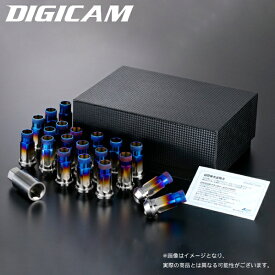 DIGICAM ペンタゴンチタンレーシングナット 貫通タイプ 4個 M12×P1.5 5角 17HEX 48.5mm デジキャン ケースペック 5TNK15-LL4