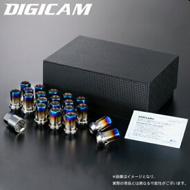 DIGICAM ペンタゴンチタンレーシングナット 貫通タイプ ショート 20個 M12×P1.25 5角 17HEX 35mm デジキャン ケースペック 5TNKS12-LL