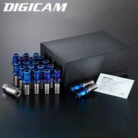 DIGICAM 7角チタンレーシングボルト(ローレット加工) 20個 M14×P1.25 7角 28mm デジキャン ケースペック 7TBRM141228-20