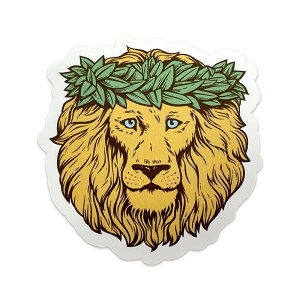 PICK The HAWAII LION COFFEE �X�e�b�J�[ LION ���C�I�����S ���a7.5cm �f�J�[�� �V�[�� ���C�I���R�[�q�[ LC-STK-LI