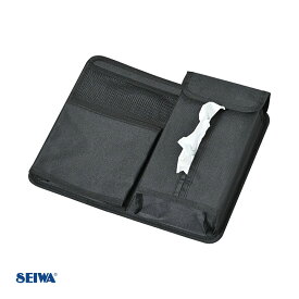 セイワ コンパクトシートバックポケット2 車内収納 BOXティッシュ対応 座席背面に 小物・ドリンク収納 ヘッドレストベルト取付 WA103